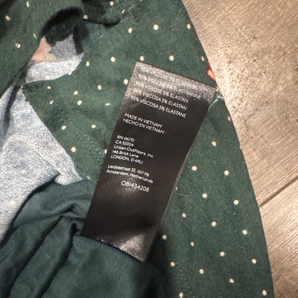 Free People Celia Emerald Jewel Green Floral Long Sleeve Mini Dress S - Picture 5 of 6